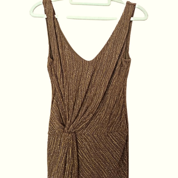 Guess by Marciano Tryst Glitter Chocolate Gold Dress Size Small - Picture 4 of 7